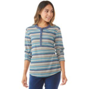 JW Metallic Thread Blue Long Sleeved Top Sz L NWT